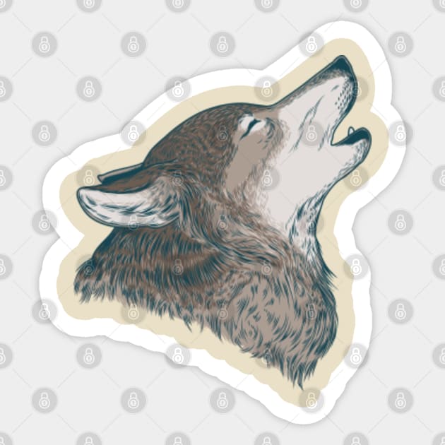 Howling Wolf Sticker by TomCage